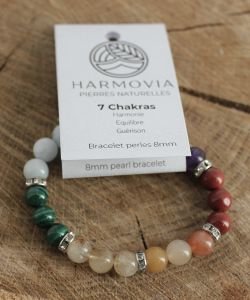 Bracelet 7 Chakras - Perles 8mm, 1 pièce